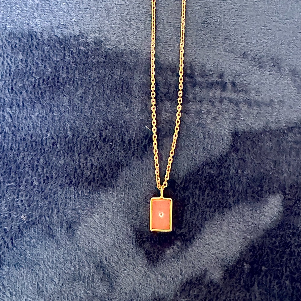 NWT J CREW MINIMALIST NECKLACE AND EARRING SET-PINK ENAMEL - Picture 6 of 6